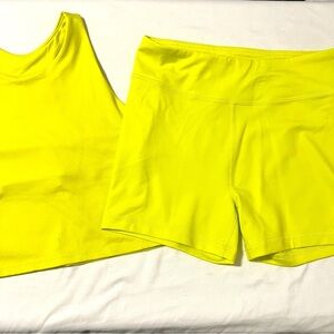 DSG Girls Size XL (16) 3" Compression Shorts Tights & Tank Workout Set Exercise